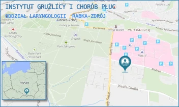 ODDZIAŁ LARYNGOLOGII - INSTYTUT GRUŹLICY I CHORÓB PŁUC - UL. PROF. RUDNIKA 3B,  RABKA-ZDRÓJ