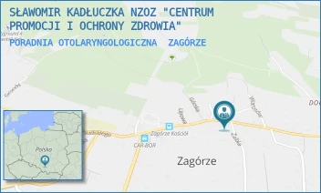PORADNIA OTOLARYNGOLOGICZNA - SŁAWOMIR KADŁUCZKA NZOZ "CENTRUM PROMOCJI I OCHRONY ZDROWIA" - UL. MARSZ. JÓZEFA PIŁSUDSKIEGO 226,  ZAGÓRZE