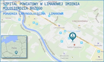 PORADNIA LARYNGOLOGICZNA - SZPITAL POWIATOWY W LIMANOWEJ IMIENIA MIŁOSIERDZIA BOŻEGO - UL. JÓZEFA PIŁSUDSKIEGO 61,  LIMANOWA