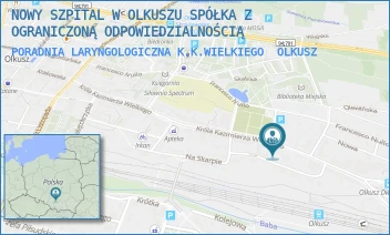 PORADNIA LARYNGOLOGICZNA K.K.WIELKIEGO - NOWY SZPITAL W OLKUSZU SPÓŁKA Z OGRANICZONĄ ODPOWIEDZIALNOŚCIĄ - UL. K.K.WIELKIEGO 60,  OLKUSZ