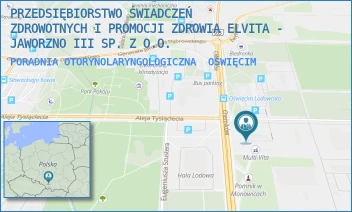 PORADNIA OTORYNOLARYNGOLOGICZNA - PRZEDSIĘBIORSTWO ŚWIADCZEŃ ZDROWOTNYCH I PROMOCJI ZDROWIA ELVITA - JAWORZNO III SP. Z O.O. - UL. CHEMIKÓW 5,  OŚWIĘCIM