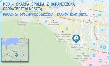 PORADNIA OTOLARYNGOLOGICZNA - MED - SKARPA SPÓŁKA Z OGRANICZONĄ ODPOWIEDZIALNOŚCIĄ - UL. OS. NA SKARPIE 6,  KRAKÓW-NOWA HUTA