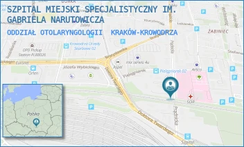 ODDZIAŁ OTOLARYNGOLOGII - SZPITAL MIEJSKI SPECJALISTYCZNY IM. GABRIELA NARUTOWICZA - UL. PRĄDNICKA 35-37,  KRAKÓW-KROWODRZA