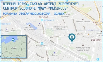 PORADNIA OTOLARYNGOLOGICZNA - NIEPUBLICZNY ZAKŁAD OPIEKI ZDROWOTNEJ CENTRUM SŁUCHU I MOWY "MEDINCUS" - UL. BIAŁA 7A,  GDAŃSK