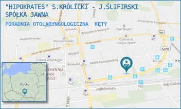 PORADNIA OTOLARYNGOLOGICZNA - "HIPOKRATES" S.KRÓLICKI - J.ŚLIFIRSKI SPÓŁKA JAWNA - UL. HENRYKA SIENKIEWICZA 13,  KĘTY