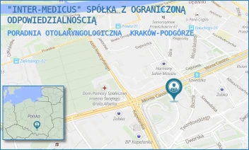 PORADNIA OTOLARYNGOLOGICZNA - "INTER-MEDICUS" SPÓŁKA Z OGRANICZONĄ ODPOWIEDZIALNOŚCIĄ - UL. UL. SZWEDZKA 27,  KRAKÓW-PODGÓRZE