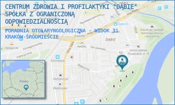 PORADNIA OTOLARYNGOLOGICZNA - WIDOK 31 - CENTRUM ZDROWIA I PROFILAKTYKI "DĄBIE" SPÓŁKA Z OGRANICZONĄ ODPOWIEDZIALNOŚCIĄ - UL. WIDOK 31,  KRAKÓW-ŚRÓDMIEŚCIE