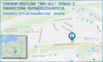 PORADNIA OTOLARYNGOLOGICZNA - CENTRUM MEDYCZNE "MED-ALL" SPÓŁKA Z OGRANICZONĄ ODPOWIEDZIALNOŚCIĄ - UL. BUDZISZYŃSKA 1,  KRAKÓW