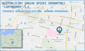 PORADNIA OTOLARYNGOLOGICZNA - NIEPUBLICZNY ZAKŁAD OPIEKI ZDROWOTNEJ "LARYNGOMED" S.C. - UL. KRONIKARZA GALLA 24,  KRAKÓW-KROWODRZA