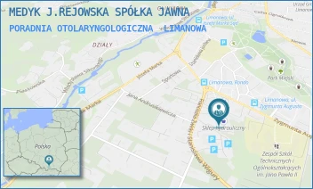 PORADNIA OTOLARYNGOLOGICZNA - MEDYK J.REJOWSKA SPÓŁKA JAWNA - UL. ŻWIRKI I WIGURY 3,  LIMANOWA