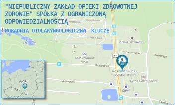 PORADNIA OTOLARYNGOLOGICZNA - NIEPUBLICZNY ZAKŁAD OPIEKI ZDROWOTNEJ "ZDROWIE" SPÓŁKA Z OGRANICZONĄ ODPOWIEDZIALNOŚCIĄ - UL. ZAWIERCIAŃSKA 14,  KLUCZE