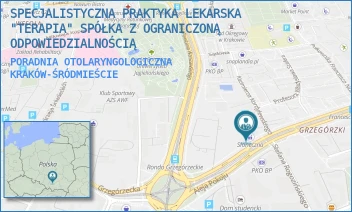 PORADNIA OTOLARYNGOLOGICZNA - SPECJALISTYCZNA PRAKTYKA LEKARSKA "TERAPIA" SPÓŁKA Z OGRANICZONĄ ODPOWIEDZIALNOŚCIĄ - UL. ALEJA POKOJU 4,  KRAKÓW-ŚRÓDMIEŚCIE