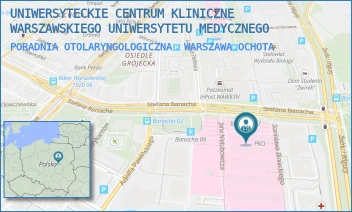 PORADNIA OTOLARYNGOLOGICZNA - UNIWERSYTECKIE CENTRUM KLINICZNE WARSZAWSKIEGO UNIWERSYTETU MEDYCZNEGO - STEFANA BANACHA 1A,  WARSZAWA OCHOTA