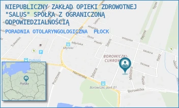 PORADNIA OTOLARYNGOLOGICZNA - NIEPUBLICZNY ZAKŁAD OPIEKI ZDROWOTNEJ "SALUS" SPÓŁKA Z OGRANICZONĄ ODPOWIEDZIALNOŚCIĄ - ZAPŁOTEK 30,  PŁOCK