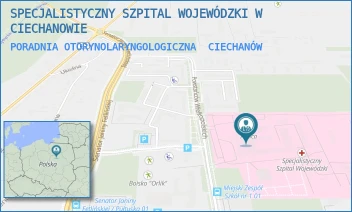 PORADNIA OTORYNOLARYNGOLOGICZNA - SPECJALISTYCZNY SZPITAL WOJEWÓDZKI W CIECHANOWIE - POWST. WIELKOPOLSKICH 2,  CIECHANÓW