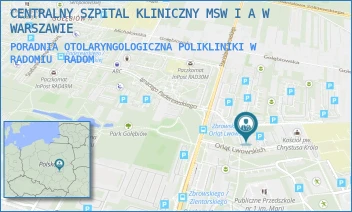 PORADNIA OTOLARYNGOLOGICZNA POLIKLINIKI W RADOMIU - CENTRALNY SZPITAL KLINICZNY MSW I A W WARSZAWIE - ORLĄT LWOWSKICH 5,  RADOM