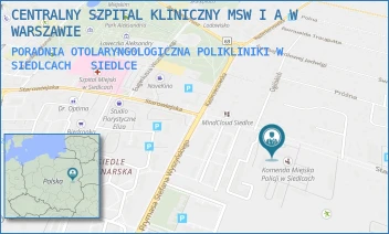 PORADNIA OTOLARYNGOLOGICZNA POLIKLINIKI W SIEDLCACH  - CENTRALNY SZPITAL KLINICZNY MSW I A W WARSZAWIE - STAROWIEJSKA 66,  SIEDLCE