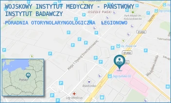 PORADNIA OTORYNOLARYNGOLOGICZNA - WOJSKOWY INSTYTUT MEDYCZNY - PAŃSTWOWY INSTYTUT BADAWCZY - ZEGRZYŃSKA 8,  LEGIONOWO