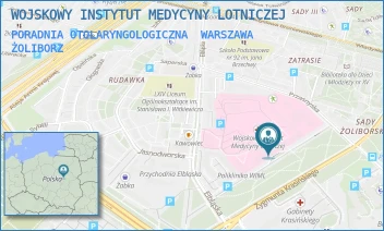 PORADNIA OTOLARYNGOLOGICZNA - WOJSKOWY INSTYTUT MEDYCYNY LOTNICZEJ - KRASIŃSKIEGO 54/56,  WARSZAWA ŻOLIBORZ