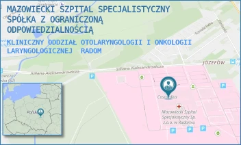 KLINICZNY ODDZIAŁ OTOLARYNGOLOGII I ONKOLOGII LARYNGOLOGICZNEJ - MAZOWIECKI SZPITAL SPECJALISTYCZNY SPÓŁKA Z OGRANICZONĄ ODPOWIEDZIALNOŚCIĄ - J. ALEKSANDROWICZA 5,  RADOM