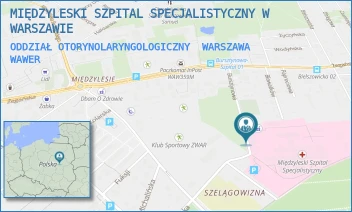 ODDZIAŁ OTORYNOLARYNGOLOGICZNY - MIĘDZYLESKI SZPITAL SPECJALISTYCZNY W WARSZAWIE - BURSZTYNOWA 2,  WARSZAWA WAWER