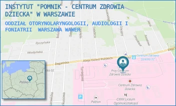 ODDZIAŁ OTORYNOLARYNGOLOGII, AUDIOLOGII I FONIATRII - INSTYTUT "POMNIK - CENTRUM ZDROWIA DZIECKA" - ALEJA DZIECI POLSKICH 20,  WARSZAWA WAWER