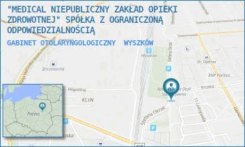 GABINET OTOLARYNGOLOGICZNY - "MEDICAL NIEPUBLICZNY ZAKŁAD OPIEKI ZDROWOTNEJ" SPÓŁKA Z OGRANICZONĄ ODPOWIEDZIALNOŚCIĄ - OKRZEI 79,  WYSZKÓW