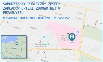 PORADNIA OTOLARYNGOLOGICZNA - SAMODZIELNY PUBLICZNY ZESPÓŁ ZAKŁADÓW OPIEKI ZDROWOTNEJ W PRZASNYSZU - SADOWA 9,  PRZASNYSZ