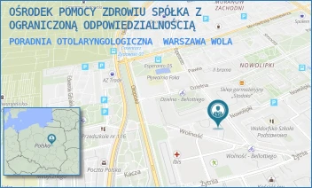 PORADNIA OTOLARYNGOLOGICZNA - OŚRODEK POMOCY ZDROWIU SPÓŁKA Z OGRANICZONĄ ODPOWIEDZIALNOŚCIĄ - JÓZEFA BELLOTTIEGO 1/10/11,  WARSZAWA WOLA