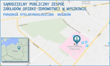 PORADNIA OTOLARYNGOLOGICZNA - SAMODZIELNY PUBLICZNY ZESPÓŁ ZAKŁADÓW OPIEKI ZDROWOTNEJ W WYSZKOWIE - KOMISJI EDUKACJI NARODOWEJ 1,  WYSZKÓW
