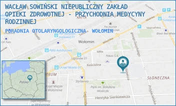 PORADNIA OTOLARYNGOLOGICZNA - WACŁAW SOWIŃSKI NIEPUBLICZNY ZAKŁAD OPIEKI ZDROWOTNEJ - PRZYCHODNIA MEDYCYNY RODZINNEJ - MICKIEWICZA 12A,  WOŁOMIN