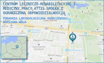 PORADNIA LARYNGOLOGICZNA (GÓRCZEWSKA) - CENTRUM LECZNICZO-REHABILITACYJNE I MEDYCYNY PRACY ATTIS SPÓŁKA Z OGRANICZONĄ ODPOWIEDZIALNOŚCIĄ - GÓRCZEWSKA 89,  WARSZAWA WOLA