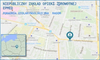 PORADNIA OTOLARYNGOLOGICZNA - NIEPUBLICZNY ZAKŁAD OPIEKI ZDROWOTNEJ EPMED - WARYŃSKIEGO 9A/8,  RADOM