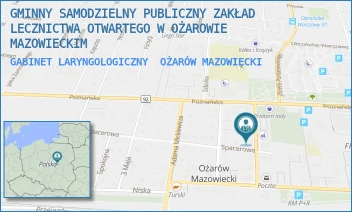 GABINET LARYNGOLOGICZNY - GMINNY SAMODZIELNY PUBLICZNY ZAKŁAD LECZNICTWA OTWARTEGO W OŻAROWIE MAZOWIECKIM - KONOPNICKIEJ 8,  OŻARÓW MAZOWIECKI