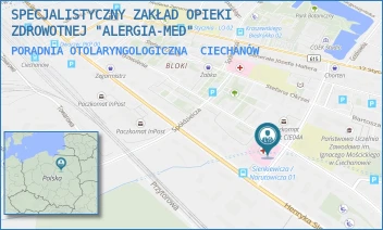 PORADNIA OTOLARYNGOLOGICZNA - SPECJALISTYCZNY ZAKŁAD OPIEKI ZDROWOTNEJ "ALERGIA-MED" - GABRIELA NARUTOWICZA 20,  CIECHANÓW