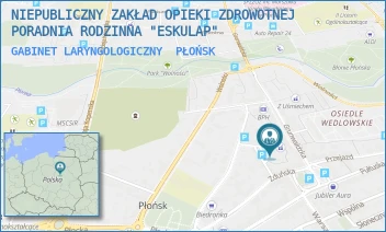 GABINET LARYNGOLOGICZNY - NIEPUBLICZNY ZAKŁAD OPIEKI ZDROWOTNEJ PORADNIA RODZINNA "ESKULAP" - GRUNWALDZKA 11A,  PŁOŃSK