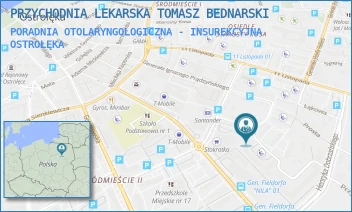 PORADNIA OTOLARYNGOLOGICZNA - INSUREKCYJNA - PRZYCHODNIA LEKARSKA TOMASZ BEDNARSKI - INSUREKCYJNA 6/1U,  OSTROŁĘKA