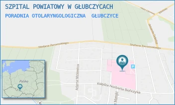 PORADNIA OTOLARYNGOLOGICZNA - SZPITAL POWIATOWY W GŁUBCZYCACH - UL. MARII SKŁODOWSKIEJ CURIE 26,  GŁUBCZYCE