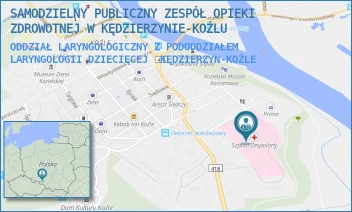 ODDZIAŁ LARYNGOLOGICZNY Z PODODDZIAŁEM LARYNGOLOGII DZIECIĘCEJ - SAMODZIELNY PUBLICZNY ZESPÓŁ OPIEKI ZDROWOTNEJ W KĘDZIERZYNIE-KOŹLU - UL. ROOSEVELTA 2,  KĘDZIERZYN-KOŹLE