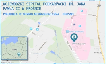 PORADNIA OTORYNOLARYNGOLOGICZNA - WOJEWÓDZKI SZPITAL PODKARPACKI IM. JANA PAWŁA II W KROŚNIE - UL. KORCZYŃSKA 57,  KROSNO