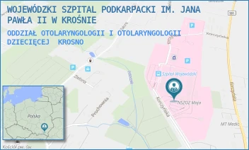 ODDZIAŁ OTOLARYNGOLOGII I OTOLARYNGOLOGII DZIECIĘCEJ - WOJEWÓDZKI SZPITAL PODKARPACKI IM. JANA PAWŁA II W KROŚNIE - UL. KORCZYŃSKA 57,  KROSNO