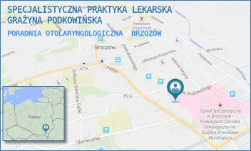 PORADNIA OTOLARYNGOLOGICZNA - SPECJALISTYCZNA PRAKTYKA LEKARSKA GRAŻYNA PODKOWIŃSKA - UL. KS. JÓZEFA BIELAWSKIEGO 16,  BRZOZÓW