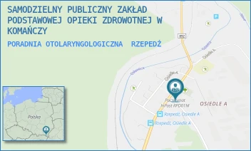 PORADNIA OTOLARYNGOLOGICZNA - SAMODZIELNY PUBLICZNY ZAKŁAD PODSTAWOWEJ OPIEKI ZDROWOTNEJ W KOMAŃCZY - UL. OSIEDLE A 19,  RZEPEDŹ