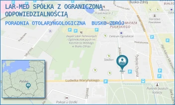 PORADNIA OTOLARYNGOLOGICZNA - LARMEDICAL SPÓŁKA Z OGRANICZONĄ ODPOWIEDZIALNOŚCIĄ - JANUSZA KUSOCIŃSKIEGO 2A, BUSKO-ZDRÓJ