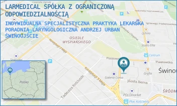 INDYWIDUALNA SPECJALISTYCZNA PRAKTYKA LEKARSKA PORADNIA LARYNGOLOGICZNA ANDRZEJ URBAN - LARMEDICAL SPÓŁKA Z OGRANICZONĄ ODPOWIEDZIALNOŚCIĄ - DĄBROWSKIEGO 4/102,  ŚWINOUJŚCIE