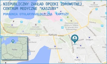 PORADNIA OTOLARYNGOLOGICZNA - NIEPUBLICZNY ZAKŁAD OPIEKI ZDROWOTNEJ CENTRUM MEDYCZNE "KASZUBY" - UL. DWORCOWA 2,  KARTUZY
