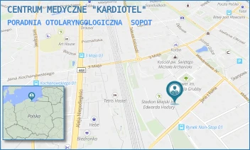 PORADNIA OTOLARYNGOLOGICZNA - CENTRUM MEDYCZNE "KARDIOTEL" - UL. JANA Z KOLNA 16,  SOPOT