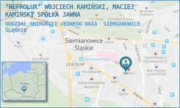ODDZIAŁ CHIRURGII JEDNEGO DNIA - "NEFROLUX" WOJCIECH KAMIŃSKI, MACIEJ KAMIŃSKI SPÓŁKA Z OGRANICZONĄ ODPOWIEDZIALNOŚCIĄ - UL. SZPITALNA 6,  SIEMIANOWICE ŚLĄSKIE