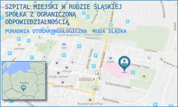 PORADNIA OTOLARYNGOLOGICZNA - SZPITAL MIEJSKI W RUDZIE ŚLĄSKIEJ SPÓŁKA Z OGRANICZONĄ ODPOWIEDZIALNOŚCIĄ - UL. WINCENTEGO LIPA 2,  RUDA ŚLĄSKA