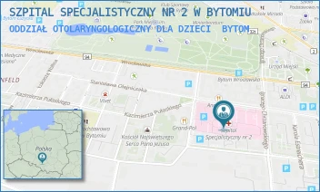 ODDZIAŁ OTOLARYNGOLOGICZNY DLA DZIECI - SZPITAL SPECJALISTYCZNY NR 2 W BYTOMIU - UL. BATOREGO 15,  BYTOM